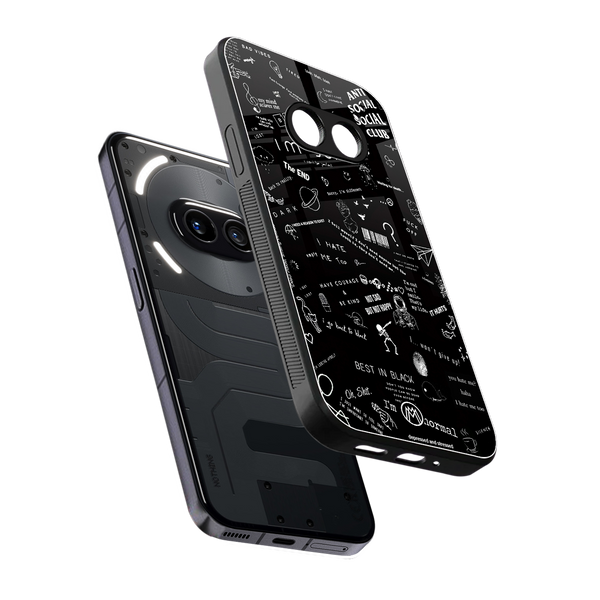 Minimalistic Black Aesthetic Collage Phone Case for Nothing Phone 2A| Glass Case