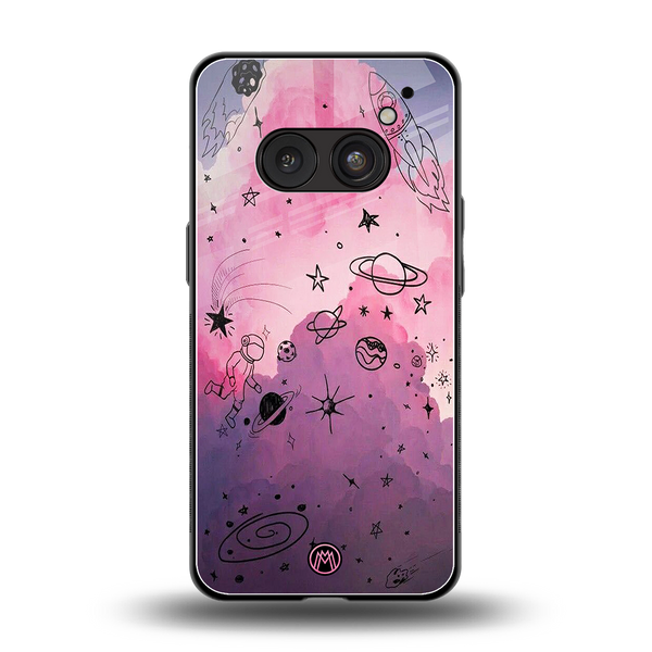 Space Pink Aesthetic Phone Case for Nothing Phone 2A| Glass Case