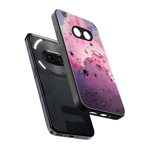 Space Pink Aesthetic Phone Case for Nothing Phone 2A| Glass Case