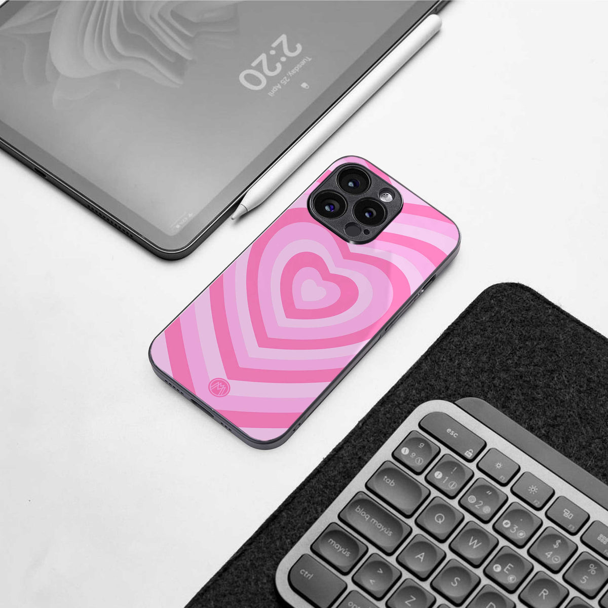 Y2K Pink Hearts Aesthetic Phone Case for Nothing Phone 2A| Glass Case